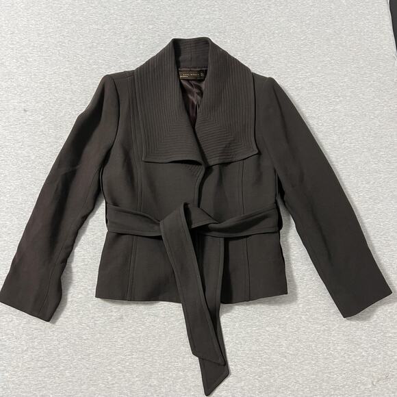 Zara Jackets & Blazers - Zara Dark Brown Belted Blazer